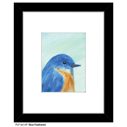 Blue Feathered, Print (#8314F), Print Matted, www.printedcanvas.com
