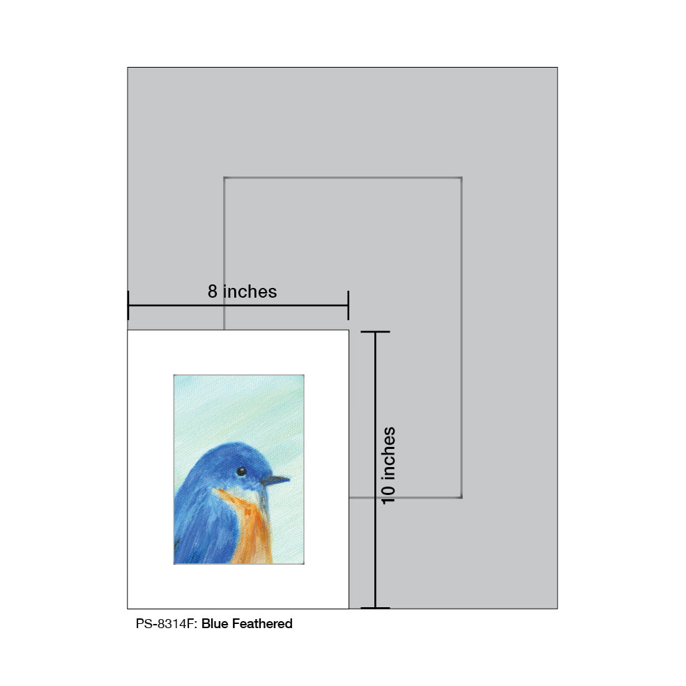 Blue Feathered, Print (#8314F), Print Matted, www.printedcanvas.com