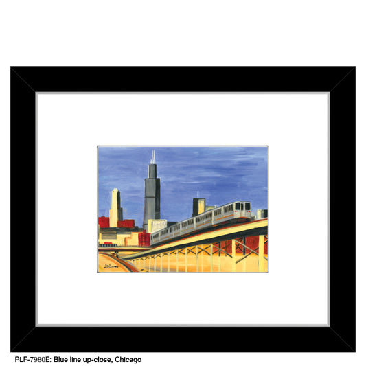 Blue Line Up-Close, Chicago, Print (#7980E), Print Matted, www.printedcanvas.com