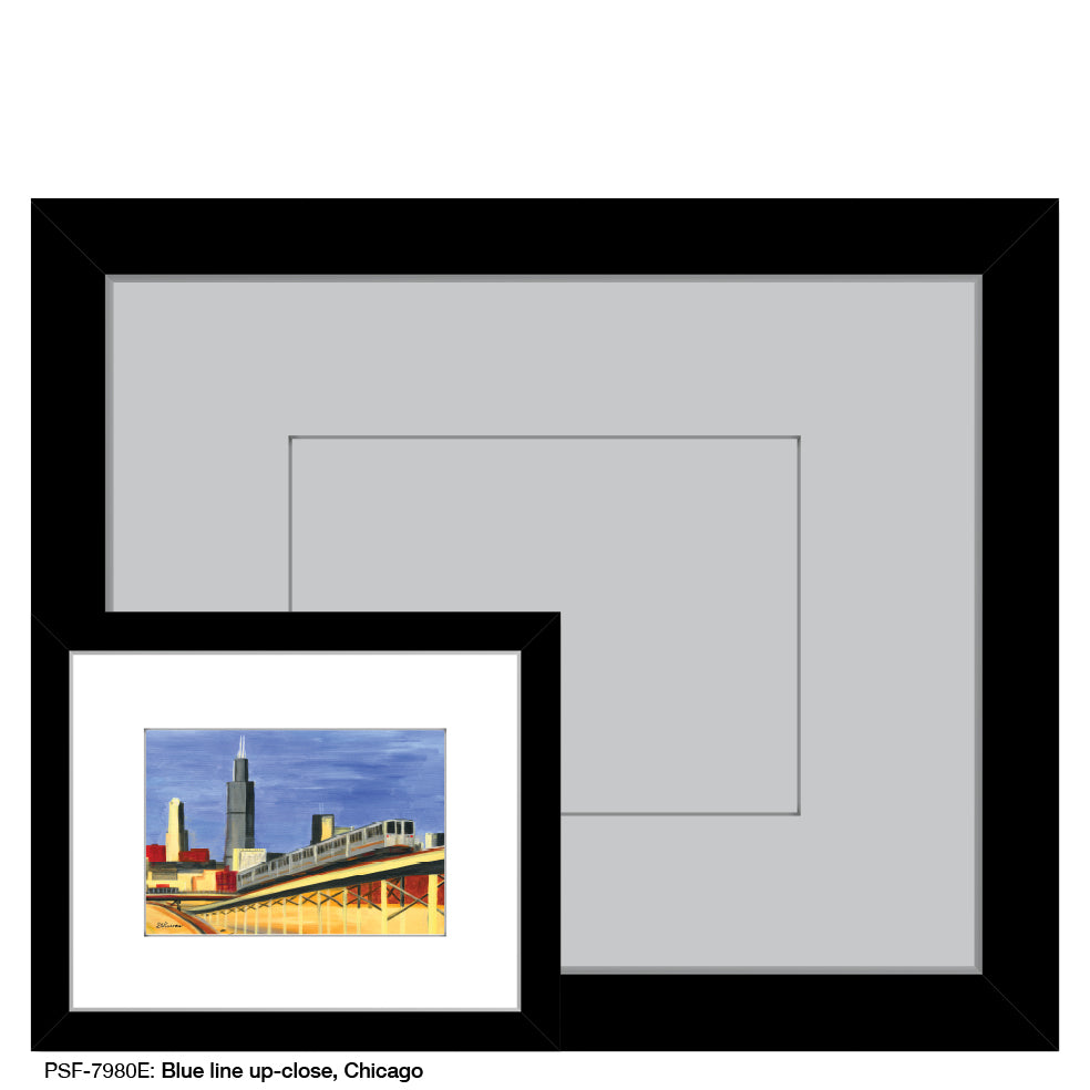 Blue Line Up-Close, Chicago, Print (#7980E), Print Matted, www.printedcanvas.com