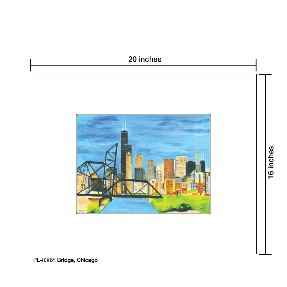 Bridge, Chicago, Print (#8382C), Printe Matted, www.printedcanvas.com