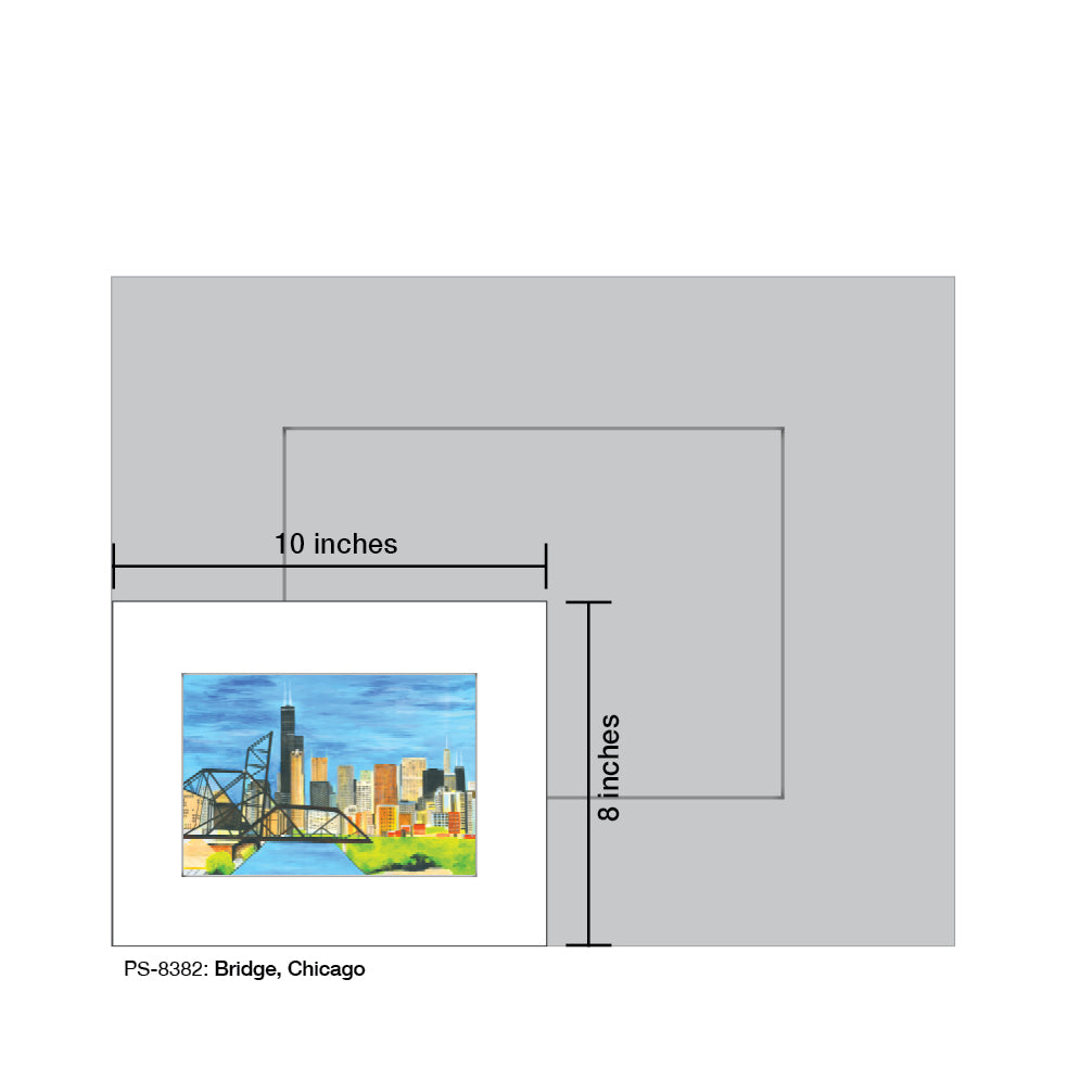 Bridge, Chicago, Print (#8382C), Print Matted, www.printedcanvas.com