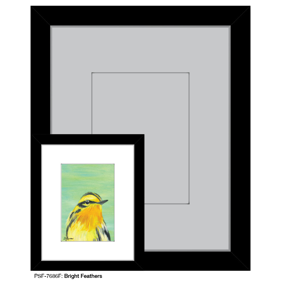 Bright Feathers, Print (#7686F), Print Matted, www.printedcanvas.com