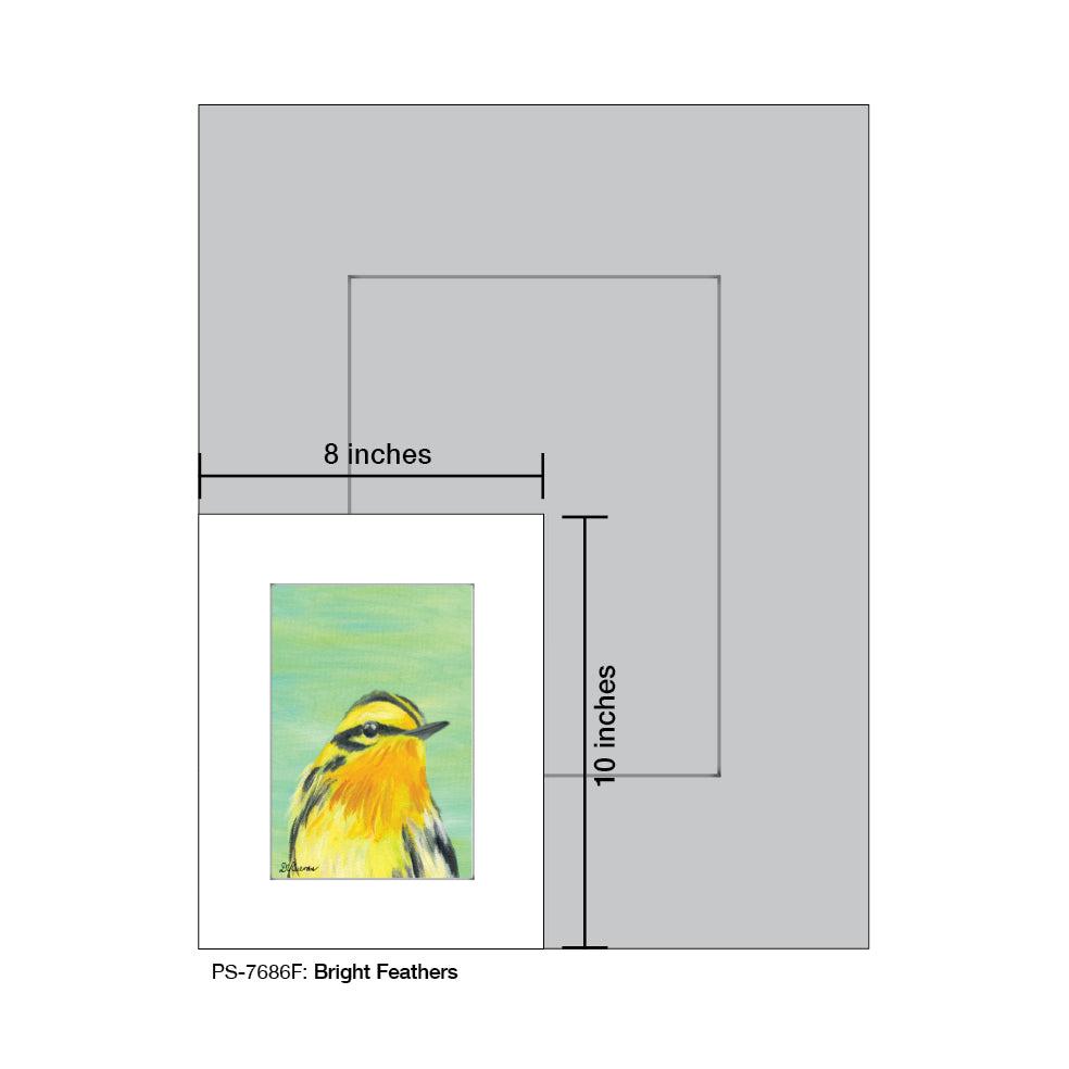 Bright Feathers, Print (#7686F), Print Matted, www.printedcanvas.com