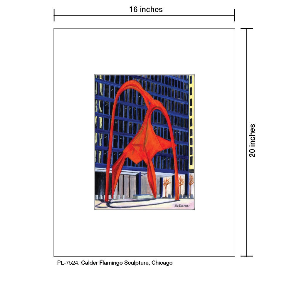 Calder Flamingo Sculpture, Chicago, Print (#7524) - Printed Canvas