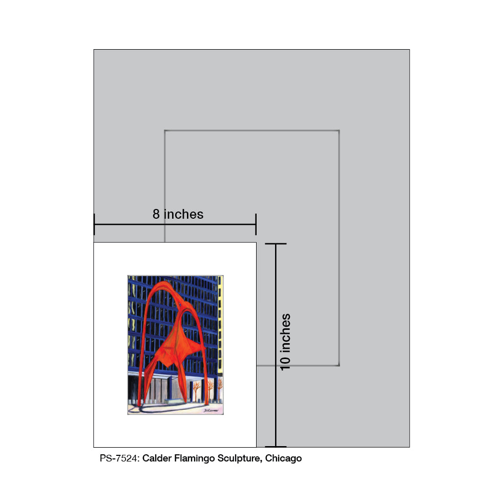 Calder Flamingo Sculpture, Chicago, Print (#7524) - Printed Canvas