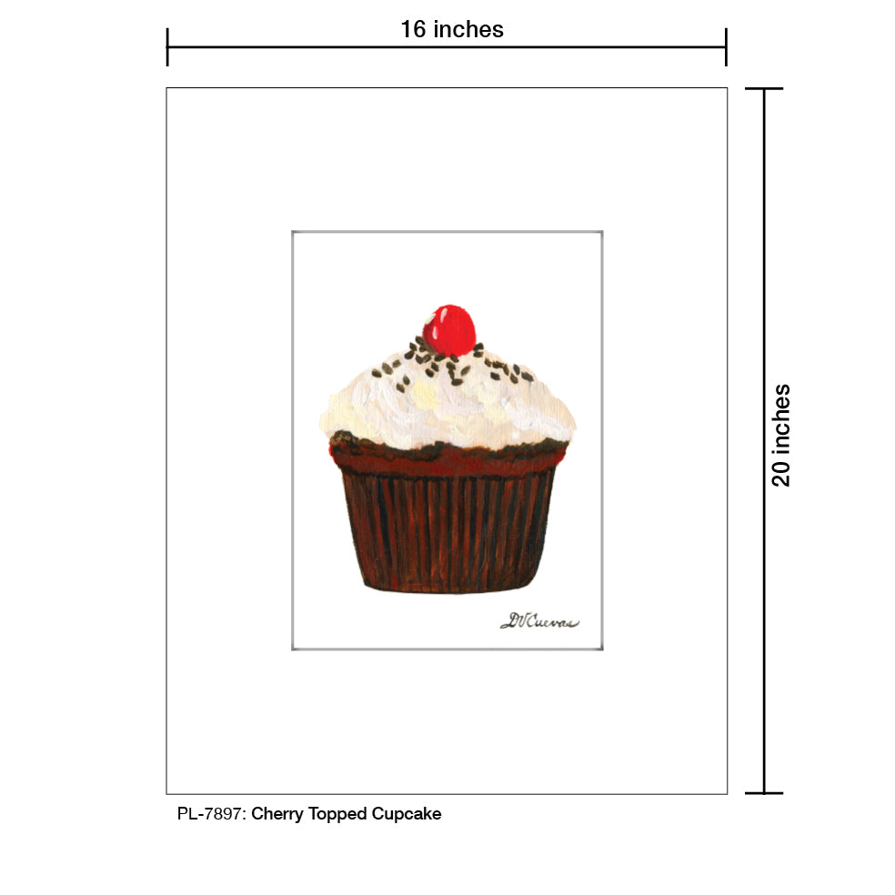 Cherry Topped Cupcake, Print (#7897) - Printed Canvas