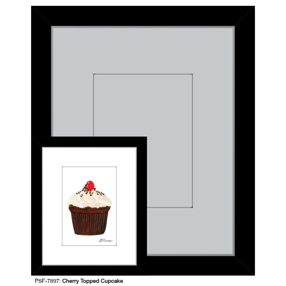 Cherry Topped Cupcake, Print (#7897) - Printed Canvas