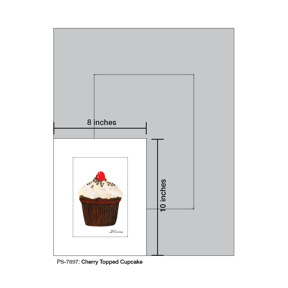 Cherry Topped Cupcake, Print (#7897) - Printed Canvas