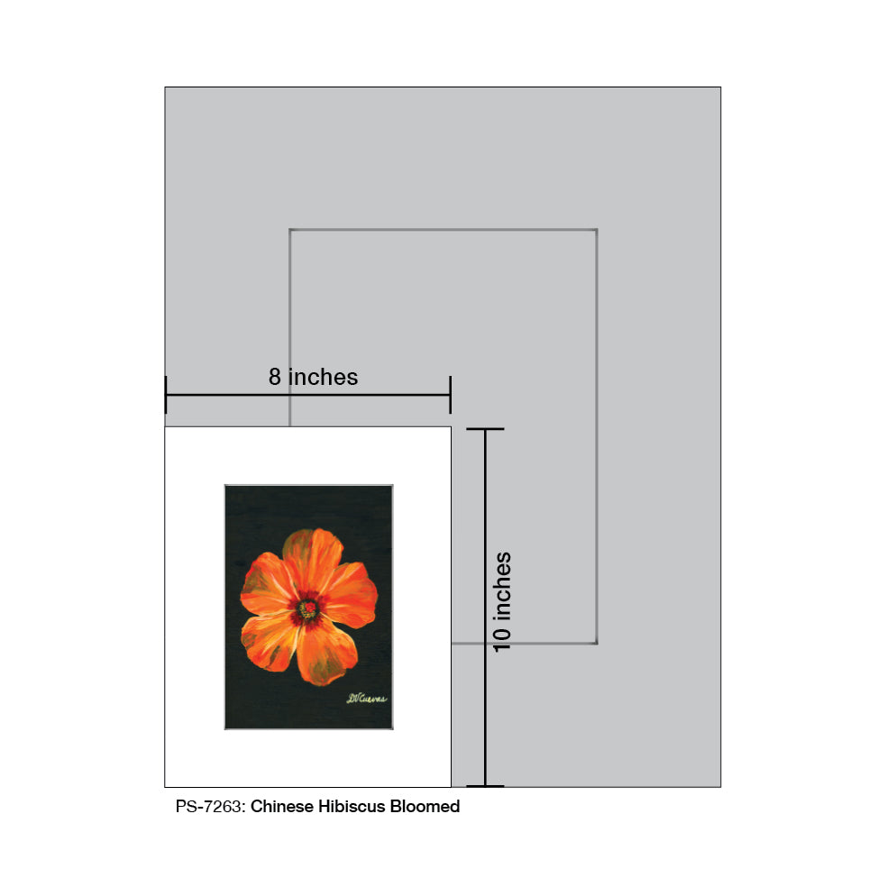Chinese Hibiscus Bloomed, Print (#7263) - Printed Canvas