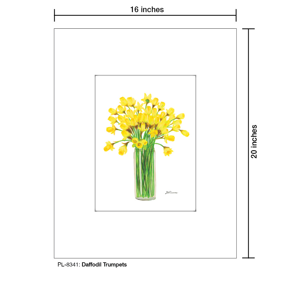 Daffodil Trumpets, Print (#8341A), Printe Matted, www.printedcanvas.com