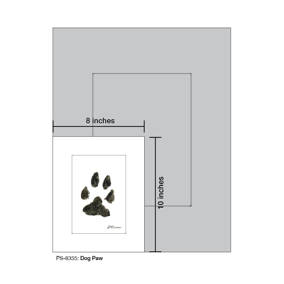 Dog Paw, Print (#8355G), Print Matted, www.printedcanvas.com