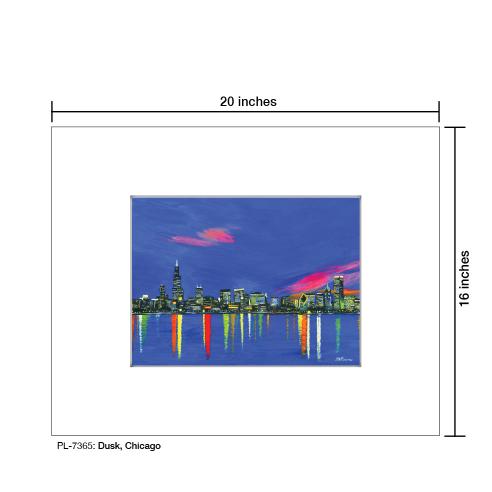 Dusk, Chicago, Print (#7365) - Printed Canvas