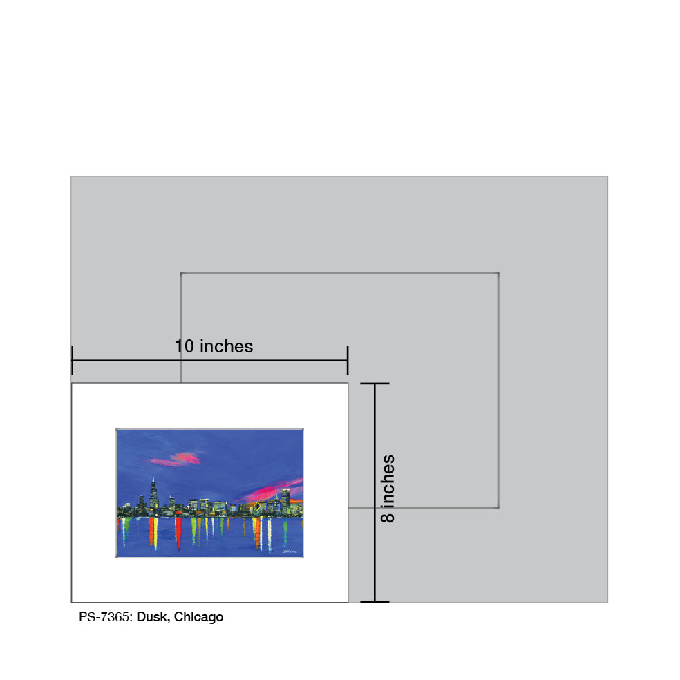 Dusk, Chicago, Print (#7365) - Printed Canvas