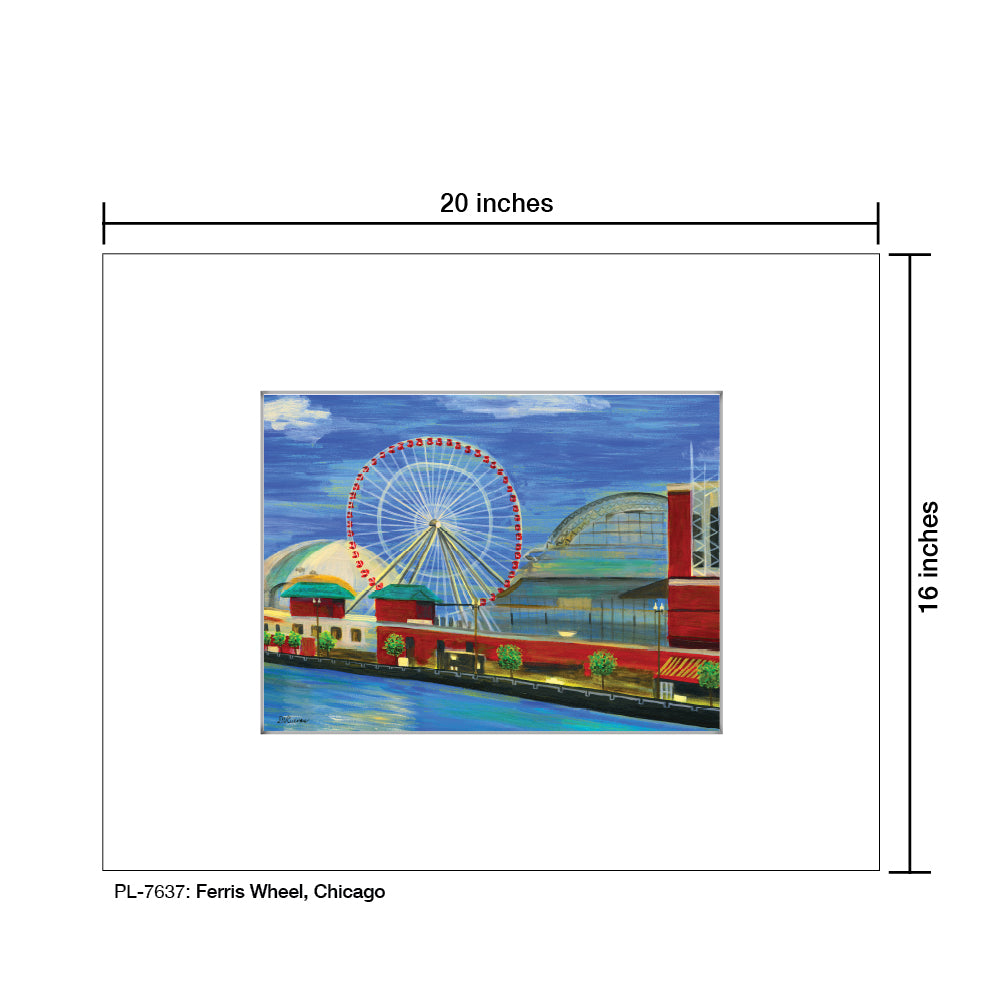 Ferris Wheel, Chicago, Print (#7637A), Printe Matted, www.printedcanvas.com