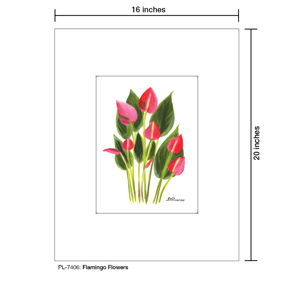 Flamingo Flowers, Print (#7406A), Printe Matted, www.printedcanvas.com