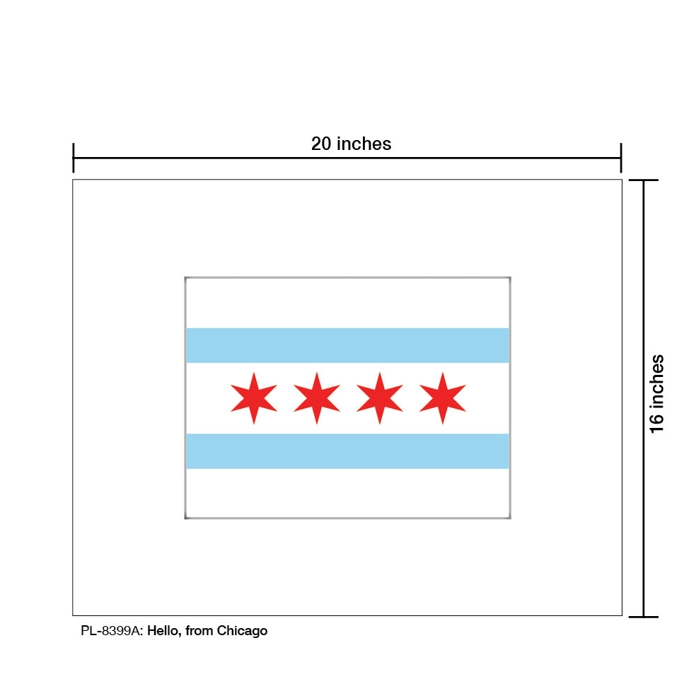 Hello, from Chicago, Print (#8399A), Printe Matted, www.printedcanvas.com