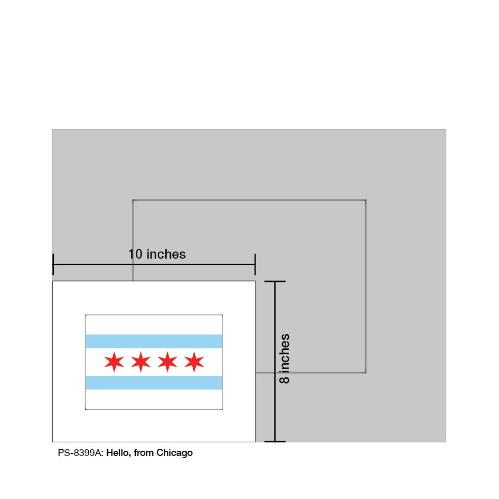 Hello, from Chicago, Print (#8399A), Print Matted, www.printedcanvas.com