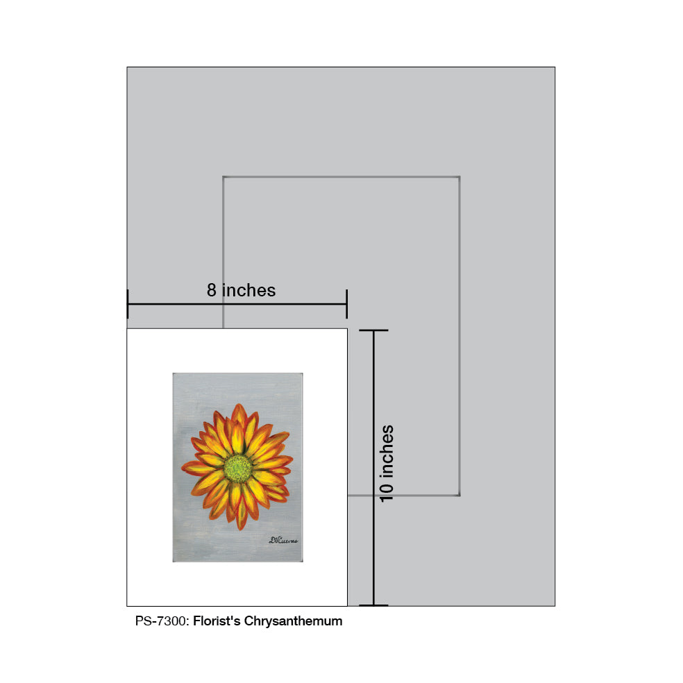 Florist's Chrysanthemum, Print (#7300A), Print Matted, www.printedcanvas.com