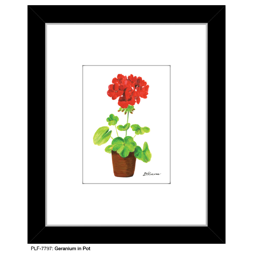 Geranium In Pot, Print (#7797) - Printed Canvas