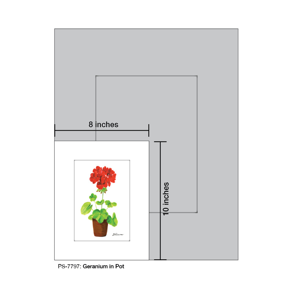 Geranium In Pot, Print (#7797) - Printed Canvas