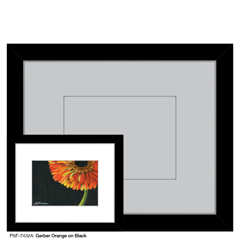 Gerber Orange on Black, Print (#7432A), Print Matted, www.printedcanvas.com