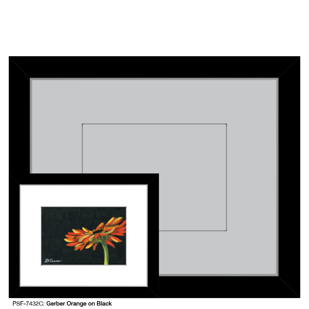 Gerber Orange on Black, Print (#7432C), Print Matted, www.printedcanvas.com