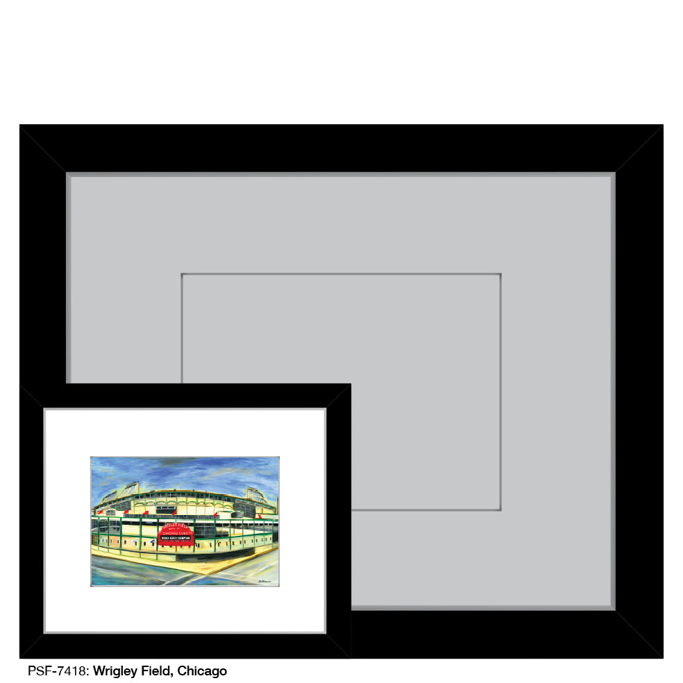 Wrigley Field, Chicago, Print (#7418B), Print Matted, www.printedcanvas.com