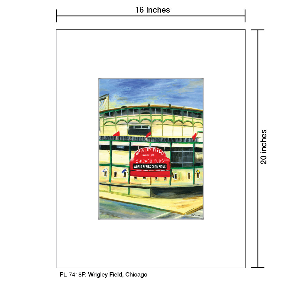 Wrigley Field, Chicago, Print (#7418F), Printe Matted, www.printedcanvas.com