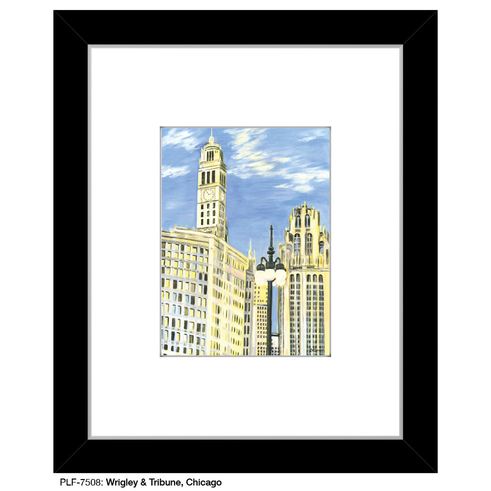 Wrigley & Tribune, Chicago, Print (#7508A), Print Matted, www.printedcanvas.com