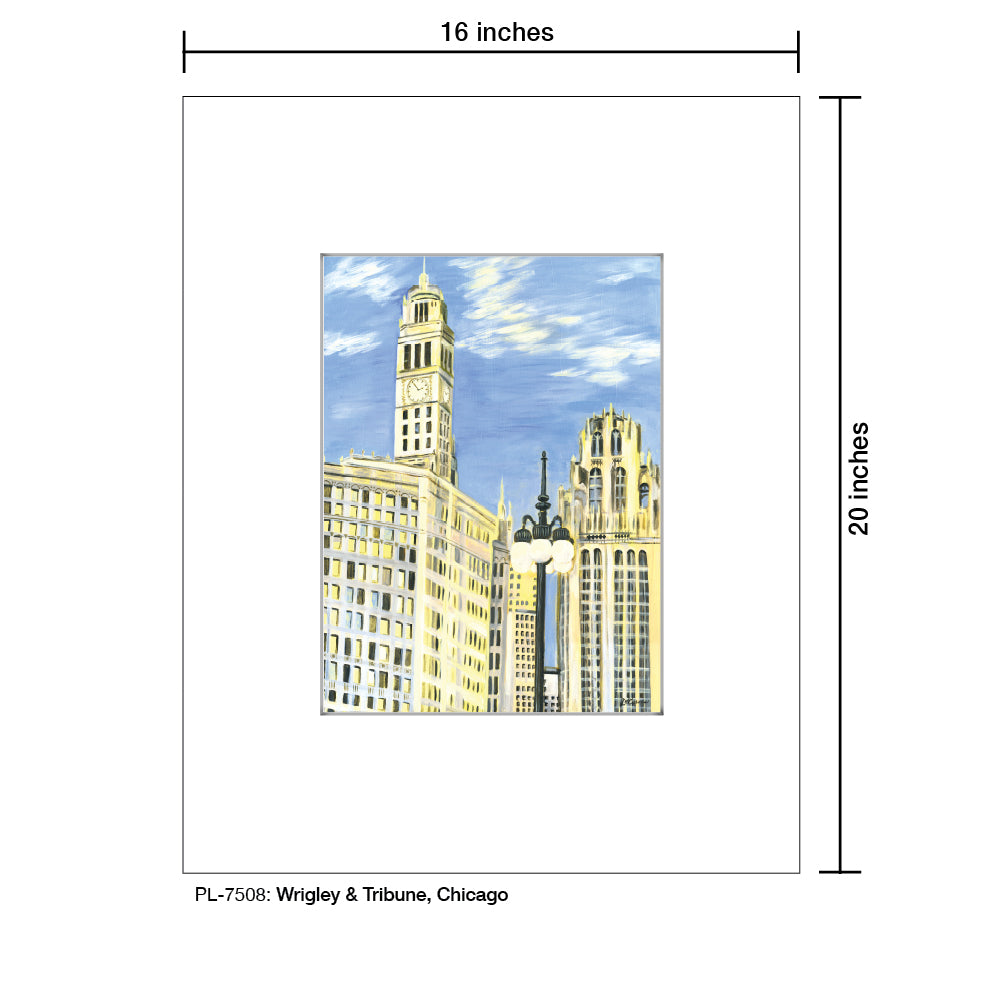 Wrigley & Tribune, Chicago, Print (#7508A), Printe Matted, www.printedcanvas.com