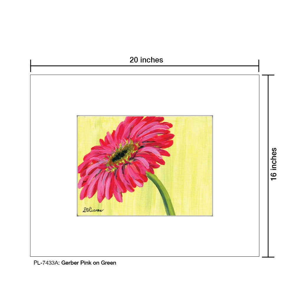 Gerber Pink on Green, Print (#7433A) - Printed Canvas