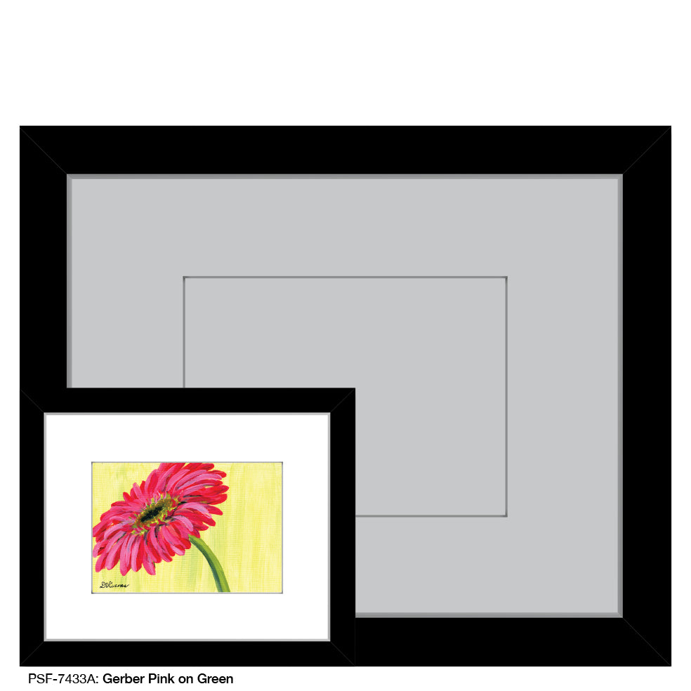 Gerber Pink on Green, Print (#7433A) - Printed Canvas