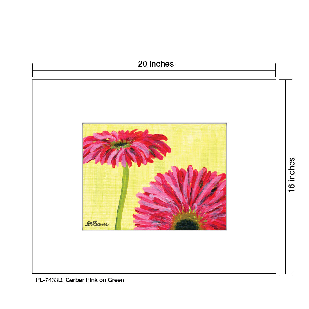 Gerber Pink on Green, Print (#7433B) - Printed Canvas