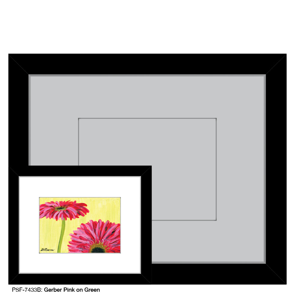 Gerber Pink on Green, Print (#7433B) - Printed Canvas