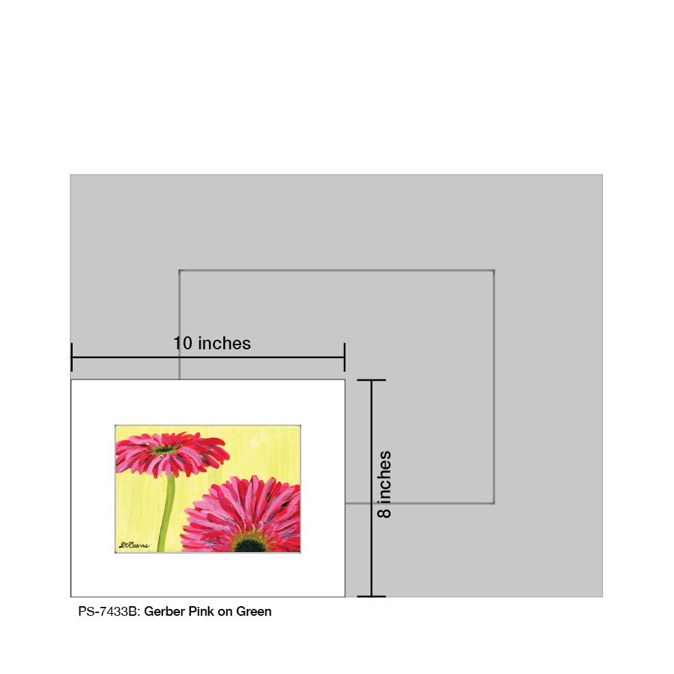Gerber Pink on Green, Print (#7433B) - Printed Canvas