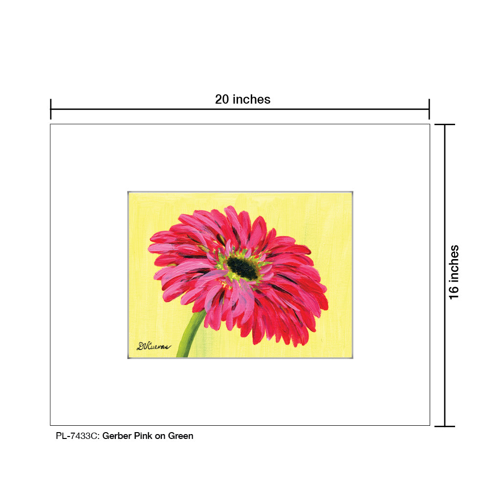 Gerber Pink on Green, Print (#7433C) - Printed Canvas