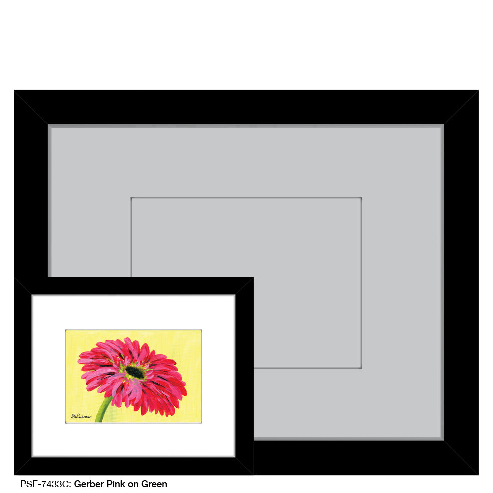 Gerber Pink on Green, Print (#7433C) - Printed Canvas