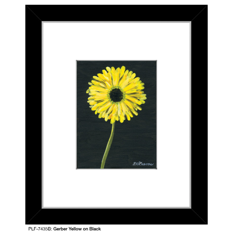 Gerber Yellow On Black 2, Print (#7435B) - Printed Canvas