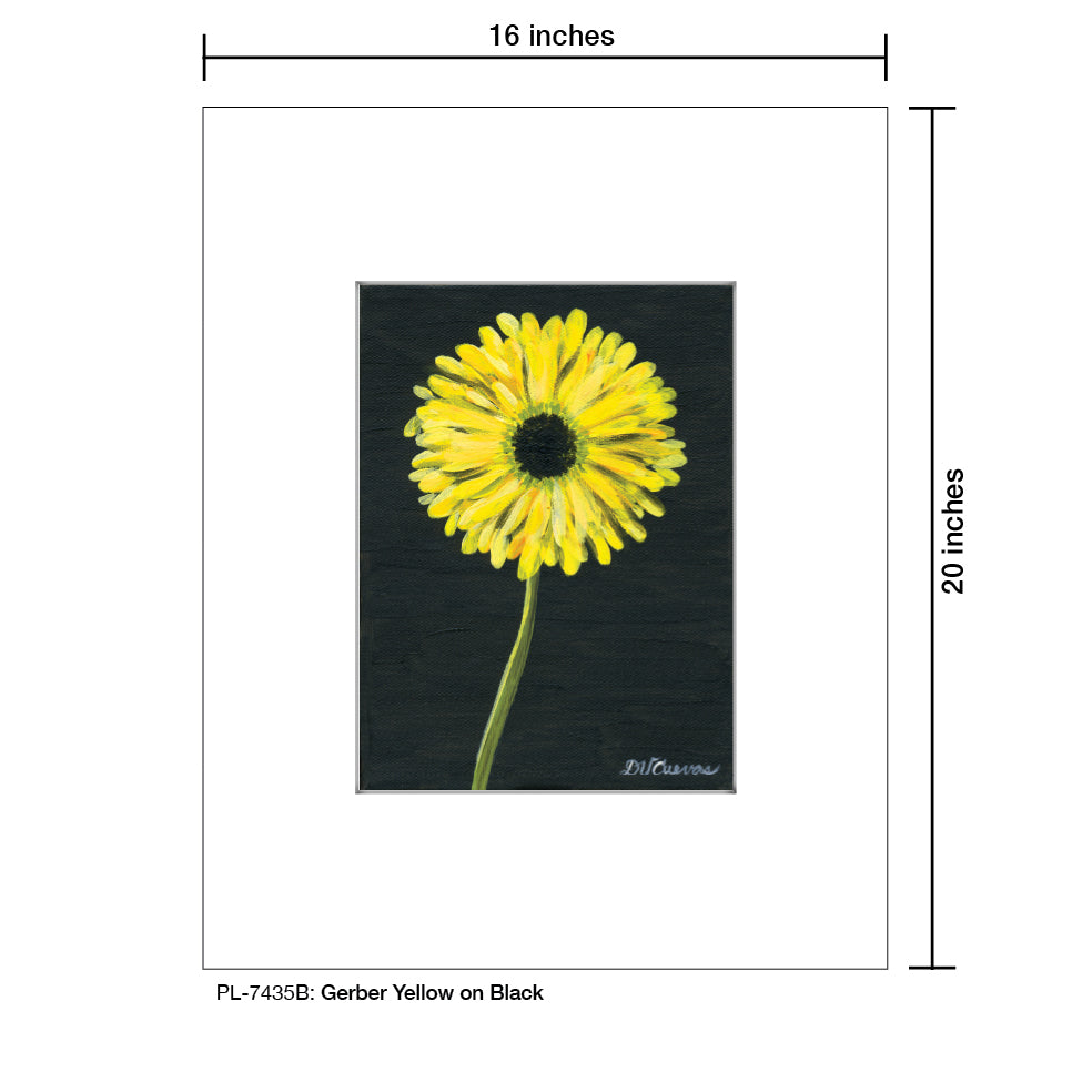Gerber Yellow On Black 2, Print (#7435B) - Printed Canvas