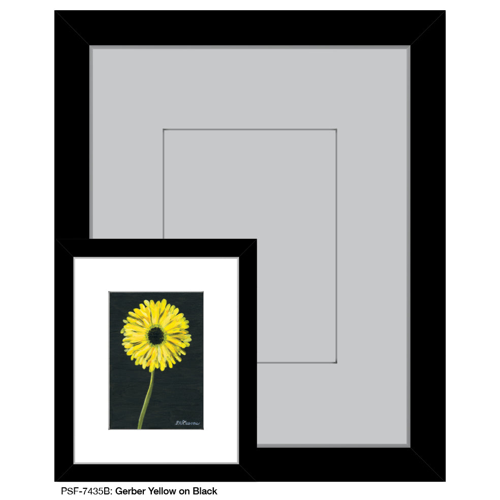 Gerber Yellow On Black 2, Print (#7435B) - Printed Canvas