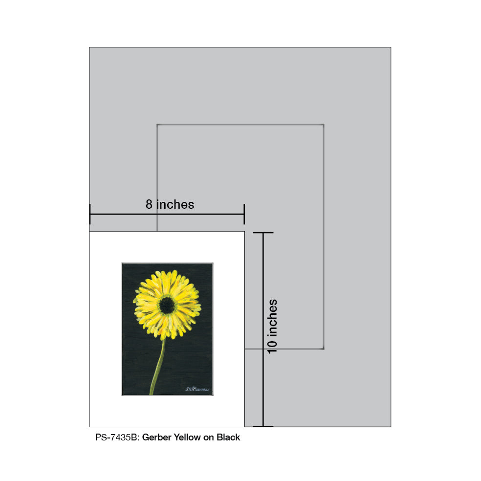 Gerber Yellow On Black 2, Print (#7435B) - Printed Canvas