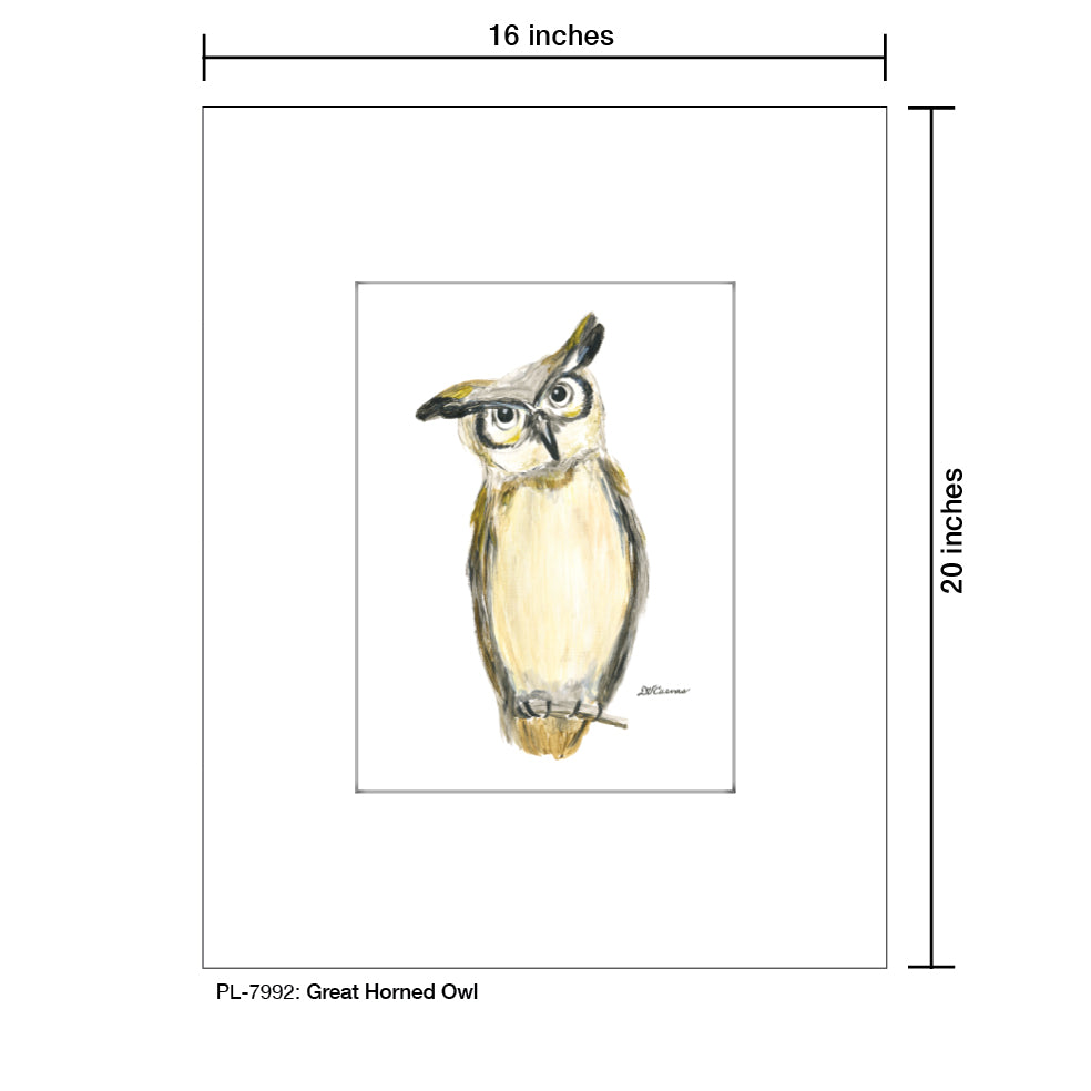 Great Horned Owl, Print (#7992A), Printe Matted, www.printedcanvas.com