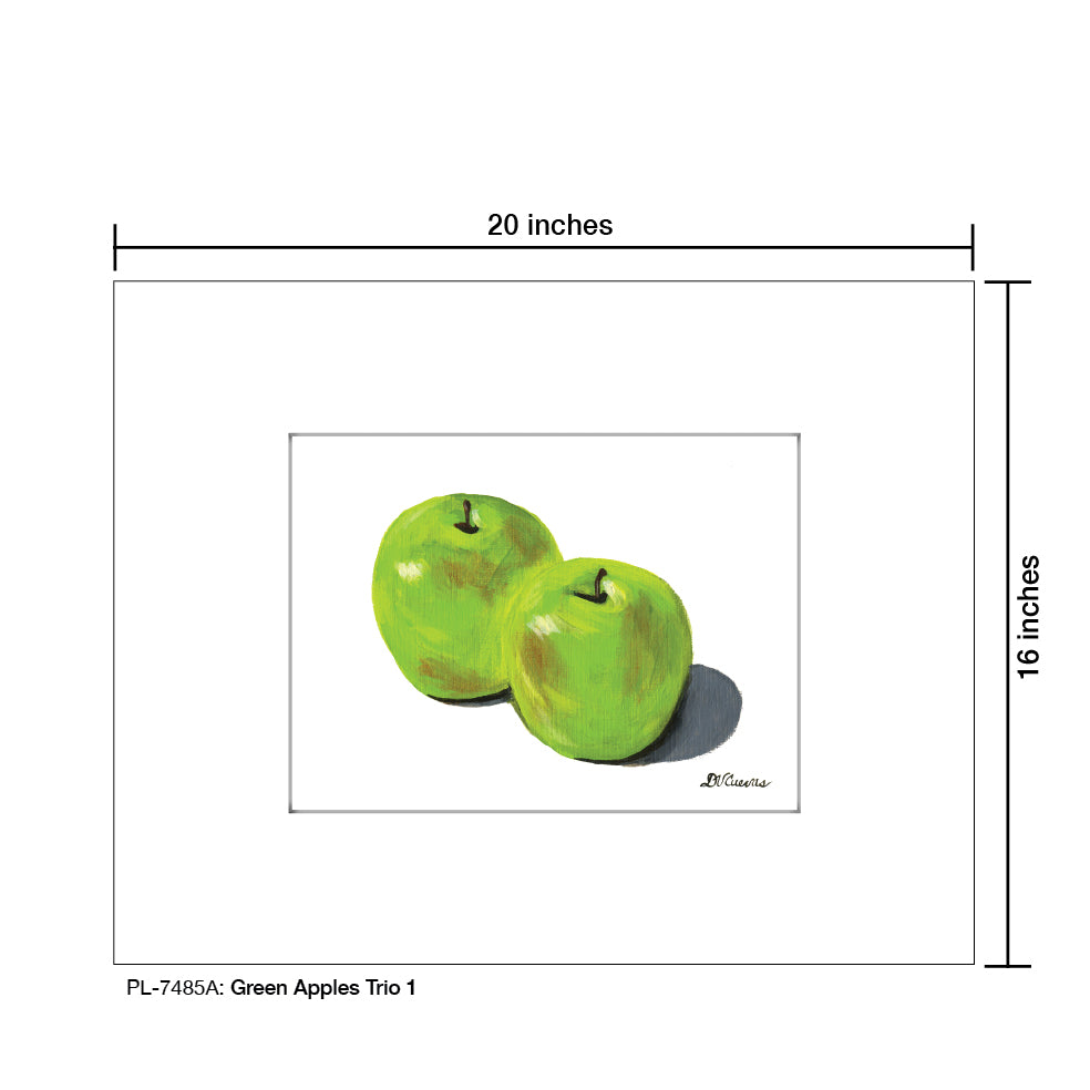 Green Apples Trio A, Print (#7485A) - Printed Canvas