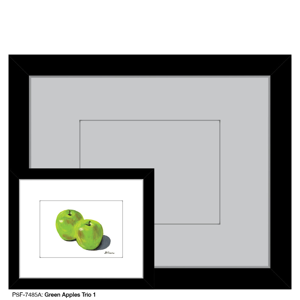 Green Apples Trio A, Print (#7485A) - Printed Canvas
