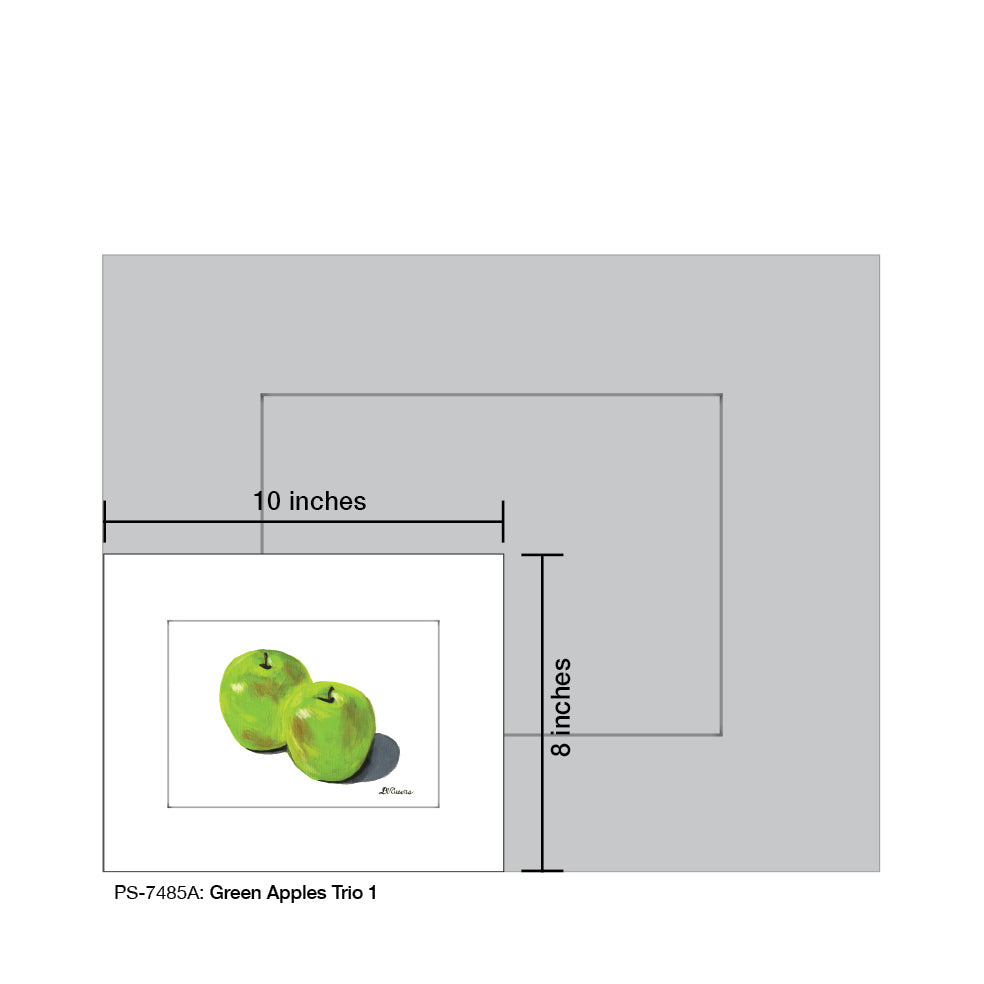 Green Apples Trio A, Print (#7485A) - Printed Canvas