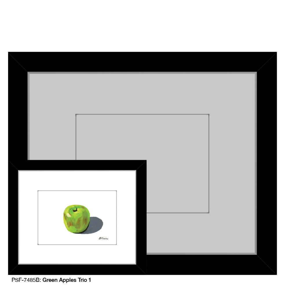 Green Apples Trio 1, Print (#7485B), Print Matted, www.printedcanvas.com