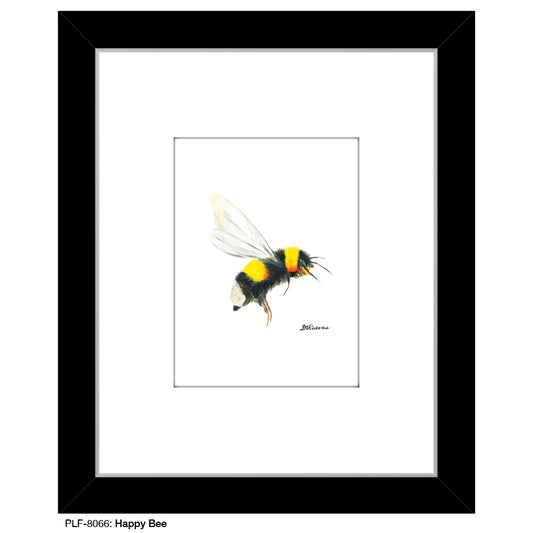 Happy Bee, Print (#8066C), Print Matted, www.printedcanvas.com