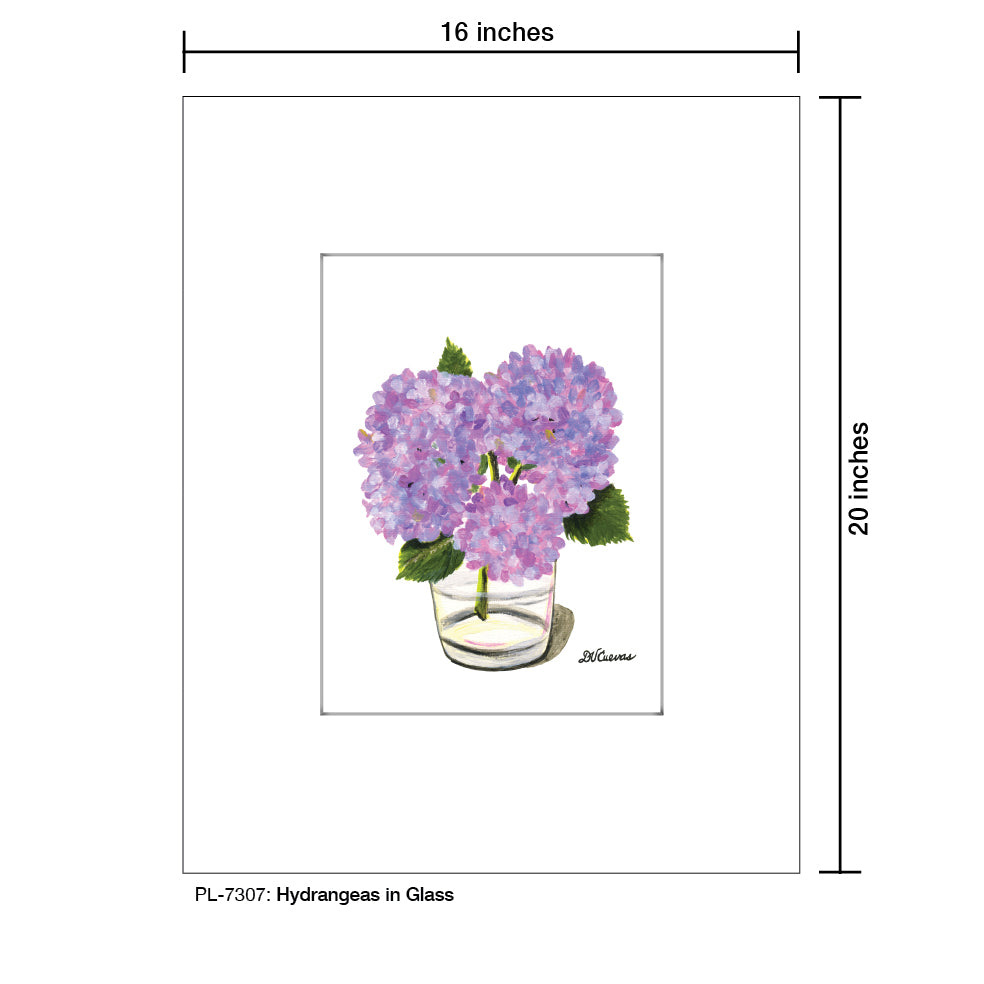 Hydrangeas In Glass, Print (#7307) - Printed Canvas