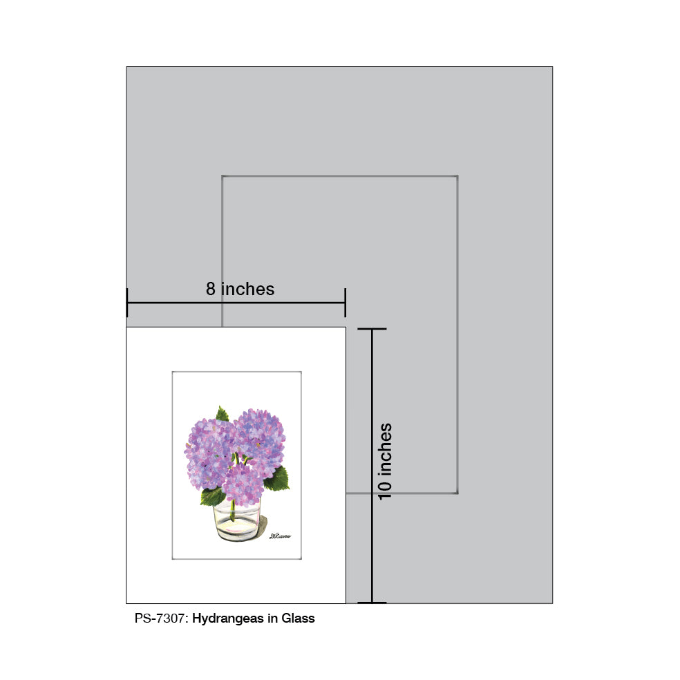 Hydrangeas In Glass, Print (#7307) - Printed Canvas